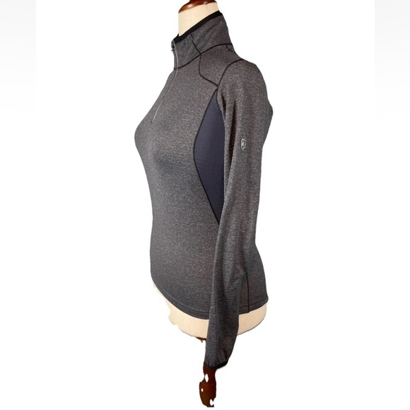 Kuhl Pullover Women’s Grey Mock Neck Long Sleeve 1/4 Zip Outdoors Size Small - Picture 2 of 7